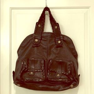 Chloe whip stitch black top handle bag